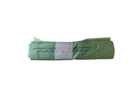 1 roll of 10 litre compostable bags for lining a compost caddy or bin, fully compliant with European standards EN13433