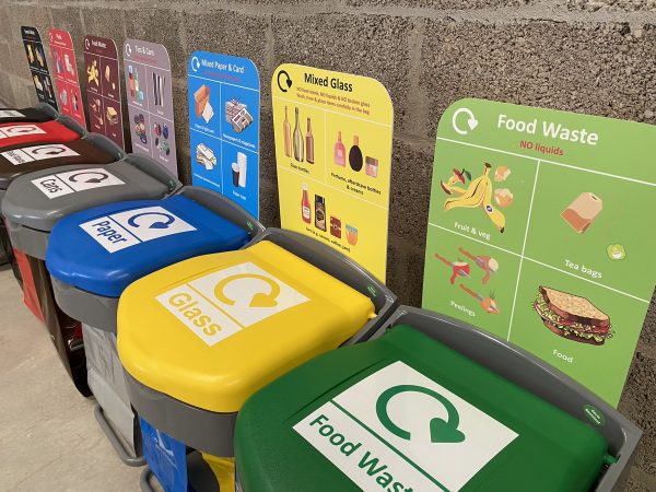 Recycling bins with signage - EcoDepo