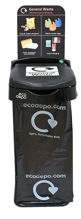 General waste bin with signage