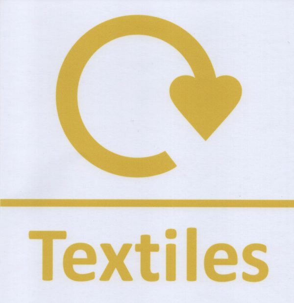 Textiles Self Adhesive label yellow text